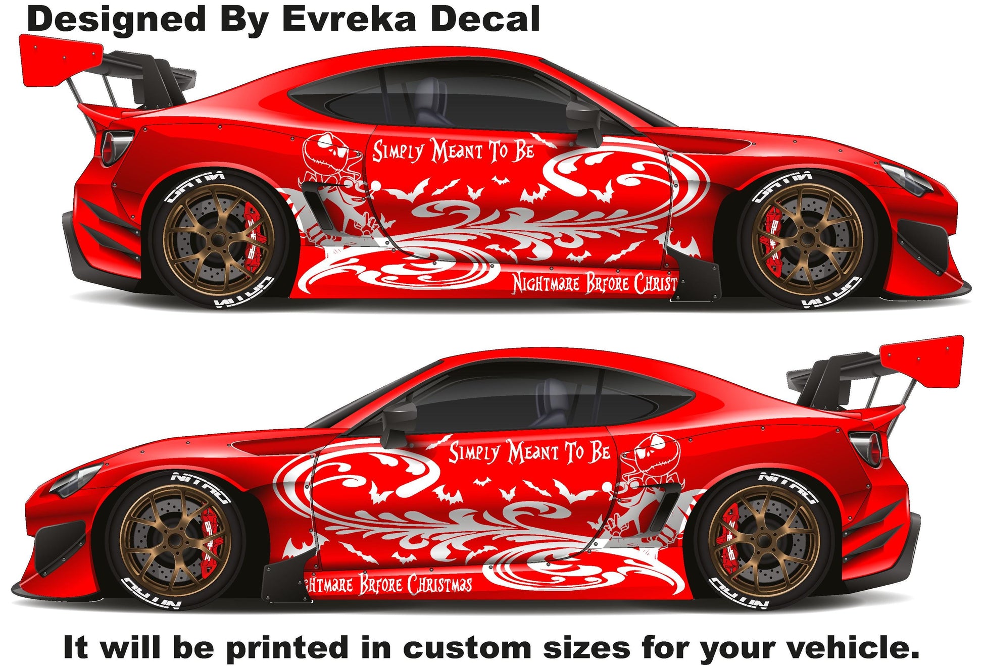 2x Trıbal NIGHTMARE BEFORE CHRISTMAS Jack Sally Graphıc Vınyl Decal Truck Car - Evreka Decal