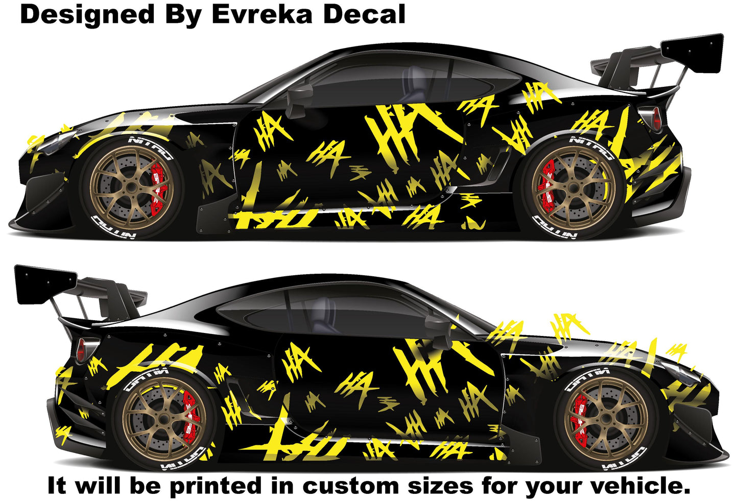 2 x Laughter Car Decal. Joker Ha ha ha Car Side Decal. Joker Vinly Car Decal - Evreka Decal