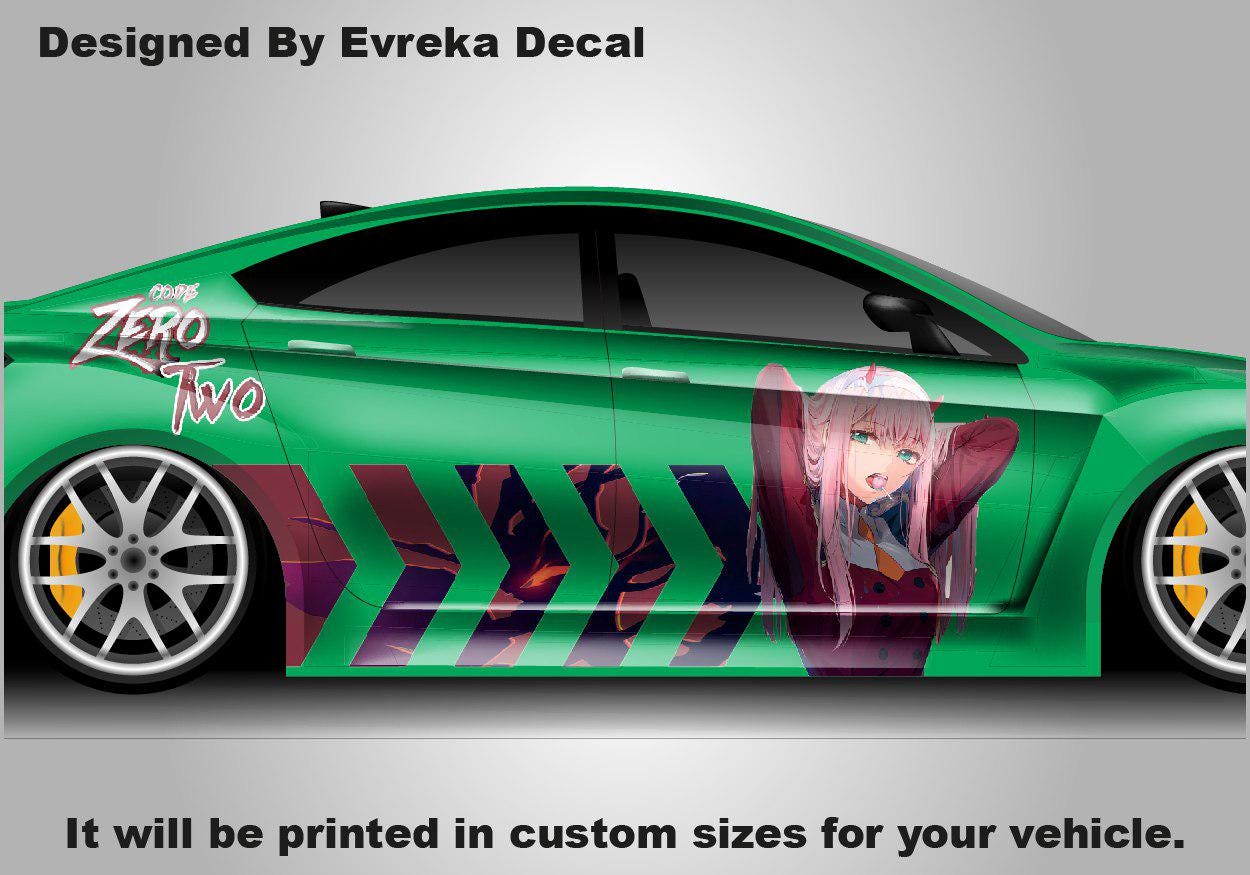 Anime ITASHA ZERO TWO Car Wrap Door Side Fit With Any Cars Vinyl Graphics Car Stickers Car Decal - Evreka Decal