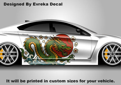 Dragon Car Body Decal - Draco Body Stickers - JDM Decals - Dragon Large Sticker - Custom Japanese Full Livery High Quality Vinyl - Evreka Decal