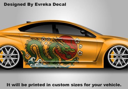Dragon Car Body Decal - Draco Body Stickers - JDM Decals - Dragon Large Sticker - Custom Japanese Full Livery High Quality Vinyl - Evreka Decal