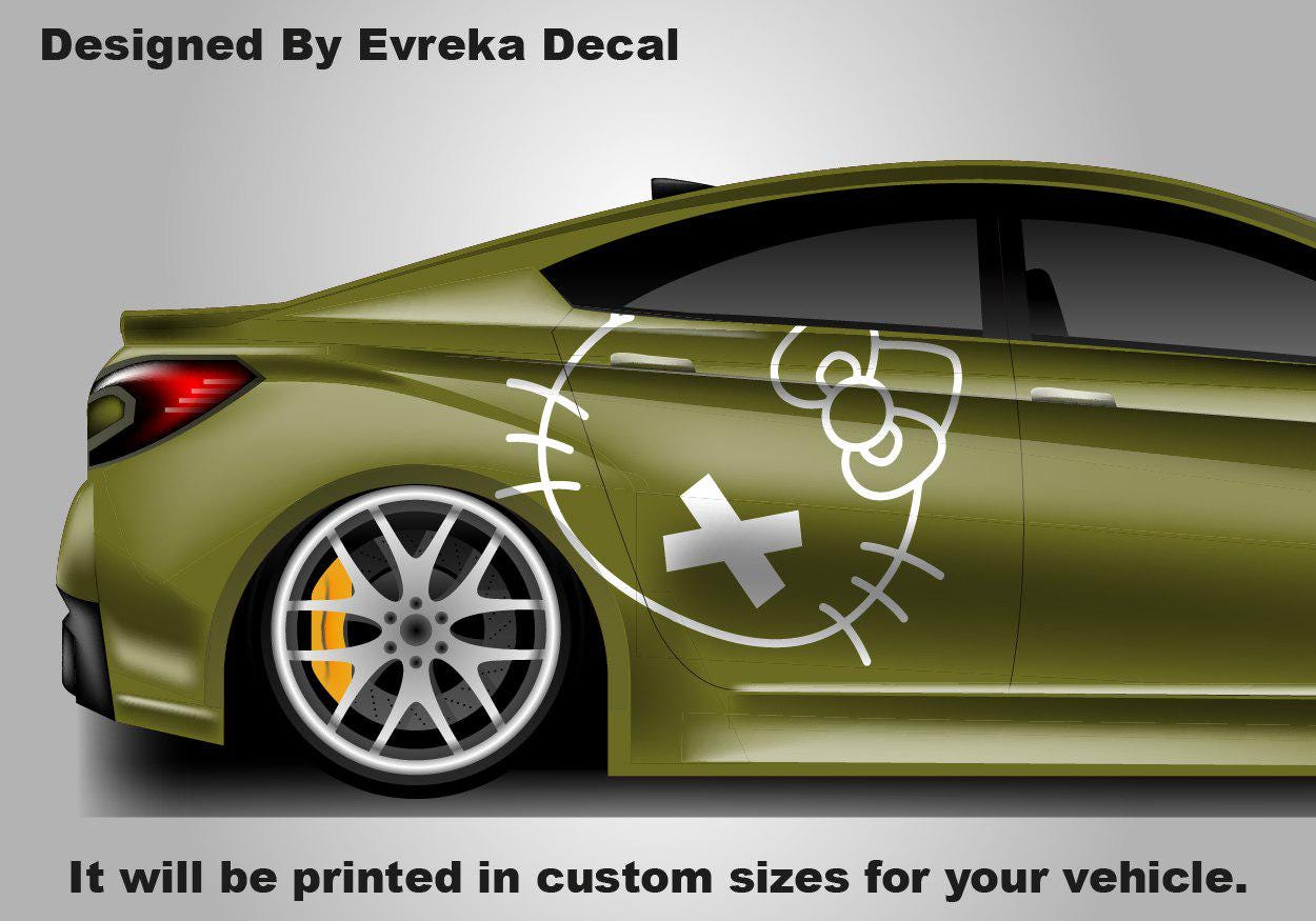 2x Hello Kitty Car Decals: Cuteness On the Go! Car Vinyl | Comics character, Designed Car Livery, Cast Vinyl Wrap | BOTH SIDE - Evreka Decal