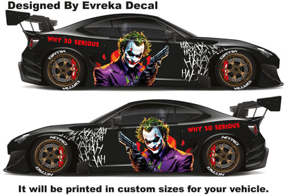 Joker Car Wrap, Car Livery, Cast Vinyl Wrap, Universal Size, Car Wrap, Car Decal, Car Foil Design - Evreka Decal