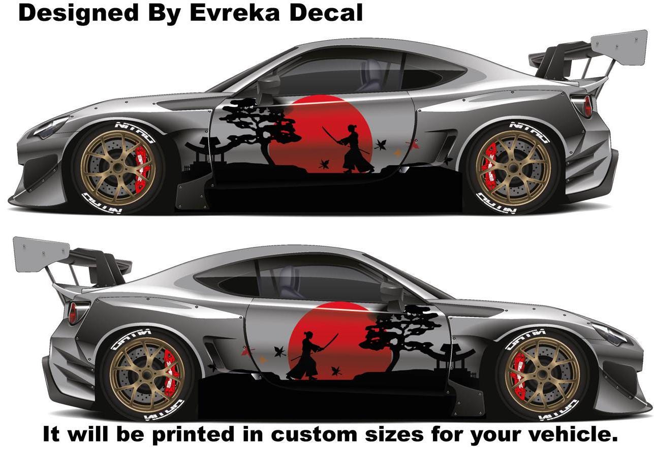 Samurai Car Wrap, Japanese Vehicle Shine, Cast Vinyl Wrap, Universal Size Samurai Anime Car Sticker Car Decal - Evreka Decal