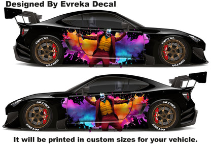 Joker Car Wrap, Car Livery, Cast Vinyl Wrap, Universal Size, Car Wrap, Car Decal, Car Foil Design - Evreka Decal