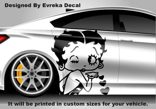 Betty Boop Car Decals: Car Vinyl | Hood And Car Side Decal | Comics character, Car Side Decal , Designed Car Livery, Cast Vinyl Wrap - Evreka Decal
