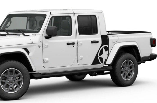 Jeep Gladiator 4 Door Side Star Decal Omega Sides Vinyl Graphic for JT Gladiator Both Sides - Evreka Decal