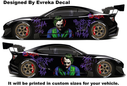 Joker Car Wrap, Car Livery, Cast Vinyl Wrap, Universal Size, Car Wrap, Car Decal, Car Foil Design - Evreka Decal