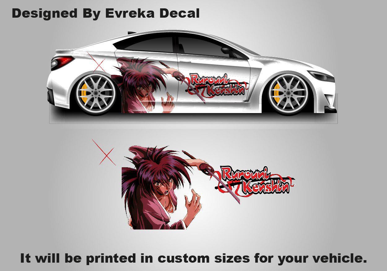 Anime Rurouni Kenshin car sticker universal large car vinyl wrap decal custom car side decal for car decoration - Evreka Decal