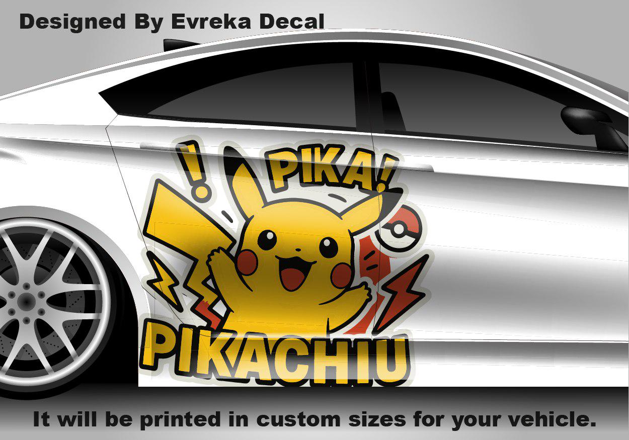 Pikachu Car Decals: Car Vinyl | Hood And Car Side Decal | Comics character, Pokemon character, Designed Car Livery, Cast Vinyl Wrap - Evreka Decal