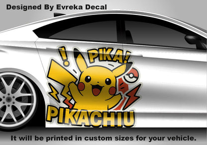 Pikachu Car Decals: Car Vinyl | Hood And Car Side Decal | Comics character, Pokemon character, Designed Car Livery, Cast Vinyl Wrap - Evreka Decal