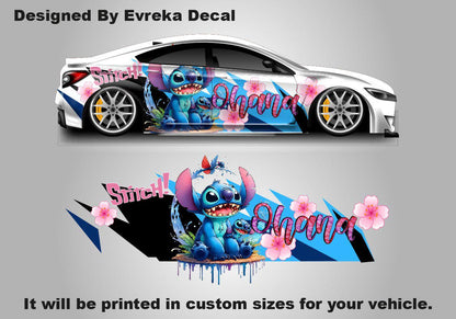 Stitch, Car Livery, Cast Vinyl Wrap, Universal Size, Car Wrap, Car Decal, Car Foil Design - Evreka Decal