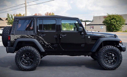 Decal Sticker Vinyl Side Rear Mud Splash Kit for Jeep Wrangler JK Door Offroad Both Sides - Evreka Decal