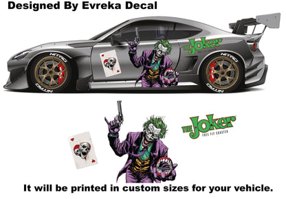 JOKER, Super Hero Villain Inspired Car Side Decal, Universal Size, Cast Vinyl Wrap, why so serıous - Evreka Decal