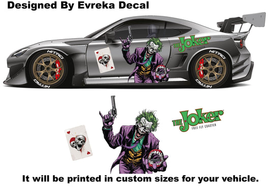JOKER, Super Hero Villain Inspired Car Side Decal, Universal Size, Cast Vinyl Wrap, why so serıous - Evreka Decal