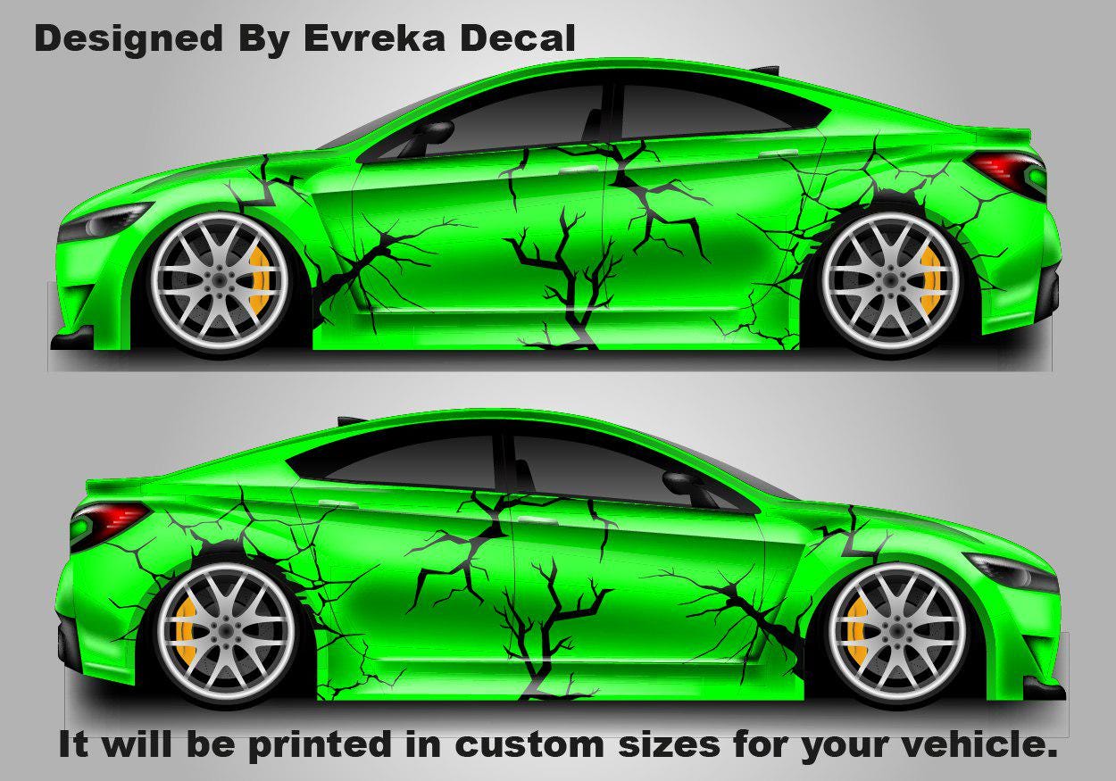 Paint Cracks Accent DIY Kit Car Decal Car Design Wrap Car Livery - Evreka Decal