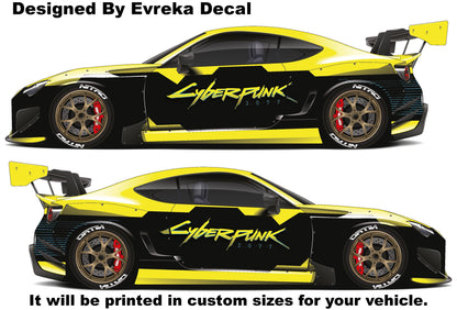 Cyberpunk 2077 Livery, Large Vehicle Graphics, Side Car Decal, Universal Size, Car Livery - Evreka Decal