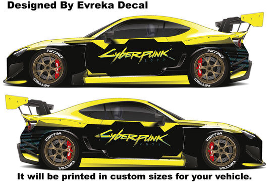 Cyberpunk 2077 Livery, Large Vehicle Graphics, Side Car Decal, Universal Size, Car Livery - Evreka Decal