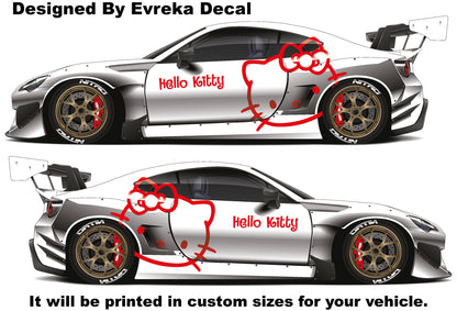 2x Hello Kitty Car Decals: Cuteness On the Go! Car Vinyl | Comics character, Designed Car Livery, Cast Vinyl Wrap | BOTH SIDE - Evreka Decal
