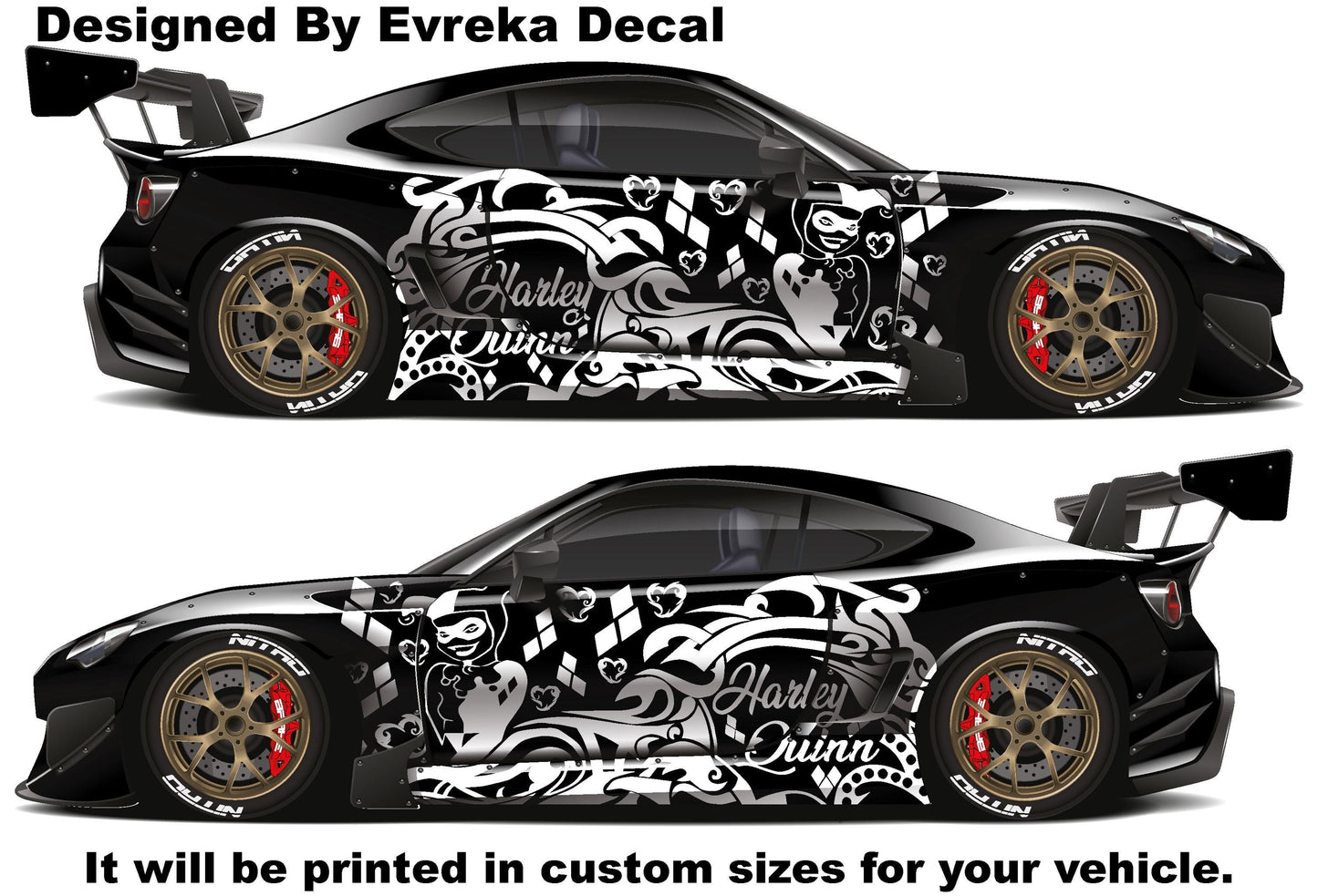 2X Trıbal Harley Quınn Graphıc Vınyl Decal TRUCK CAR SIDES - Evreka Decal