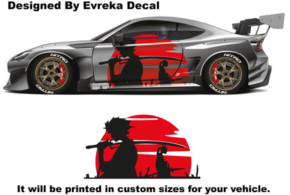 Samurai Car Wrap, Japanese Vehicle Shine, Cast Vinyl Wrap, Universal Size Samurai Anime Car Sticker Car Decal - Evreka Decal
