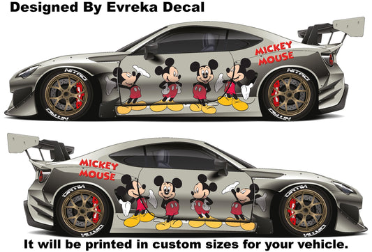 Floral Mickey Decal, Disney Decal, Disney Car Sticker, Disney Gift, Mickey, Mickey Gift, Gift for Her - Evreka Decal