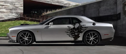 INCLUDES Both Sides - Head Skull Ripping Torn Claws Large Side Grunge Hood Door Car Bed Pickup Vehicle Truck Vinyl Graphic Decal Tailgate US - Evreka Decal