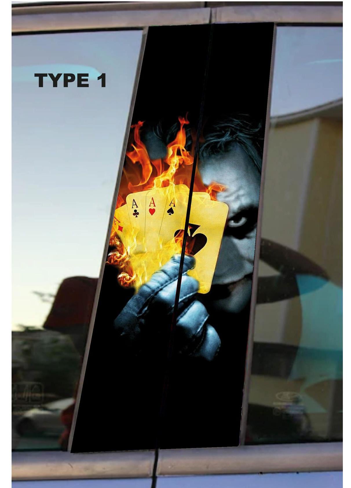 Joker Car Doors Livery Pillar Decal Sticker Wrap - Joker Car Decal - high quality graphics - fits for any vehicle - Evreka Decal