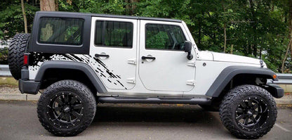Decal Sticker Vinyl Side Rear Mud Splash Kit for Jeep Wrangler JK Door Offroad Both Sides - Evreka Decal