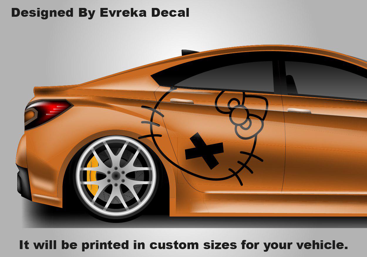 2x Hello Kitty Car Decals: Cuteness On the Go! Car Vinyl | Comics character, Designed Car Livery, Cast Vinyl Wrap | BOTH SIDE - Evreka Decal