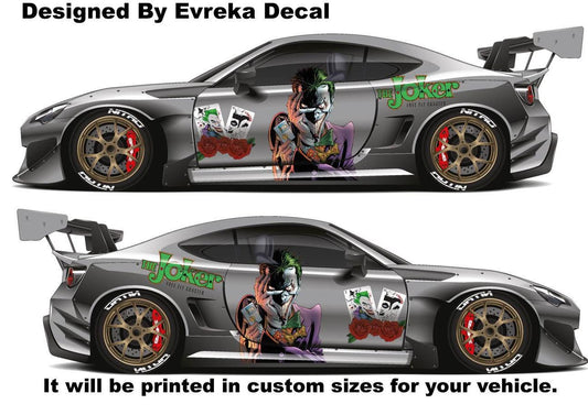 JOKER, Super Hero Villain Inspired Car Side Decal, Universal Size, Cast Vinyl Wrap, why so serıous - Evreka Decal