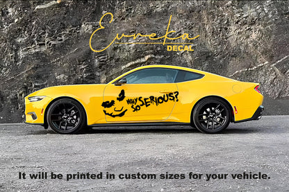 2x Joker Sticker - Joker Why So Serious Sticker - Car Window Graphic - Joker Window Decal - Joker Bumper Sticker - Why So Serious Decal - Evreka Decal