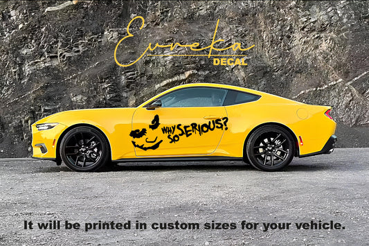 2x Joker Sticker - Joker Why So Serious Sticker - Car Window Graphic - Joker Window Decal - Joker Bumper Sticker - Why So Serious Decal - Evreka Decal