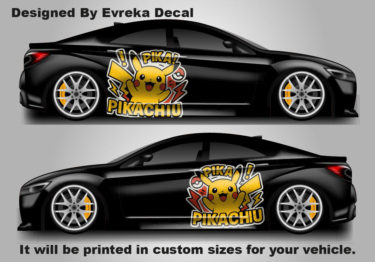 Pikachu Car Decals: Car Vinyl | Hood And Car Side Decal | Comics character, Pokemon character, Designed Car Livery, Cast Vinyl Wrap - Evreka Decal