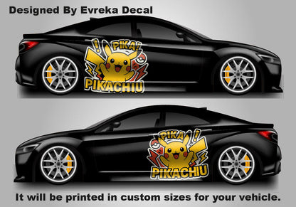 Pikachu Car Decals: Car Vinyl | Hood And Car Side Decal | Comics character, Pokemon character, Designed Car Livery, Cast Vinyl Wrap - Evreka Decal