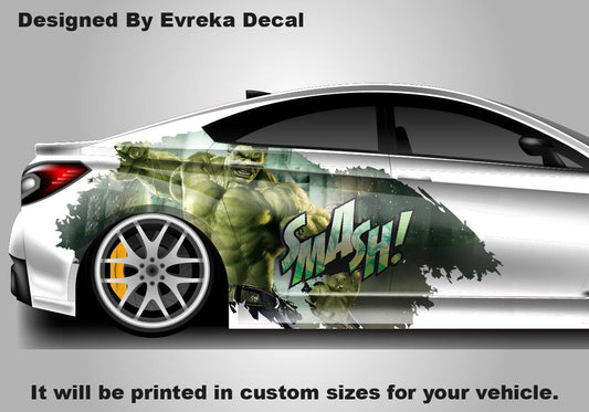 Hulk, Car Livery, Cast Vinyl Wrap, Universal Size, Car Wrap, Car Decal, Car Foil Design - Evreka Decal
