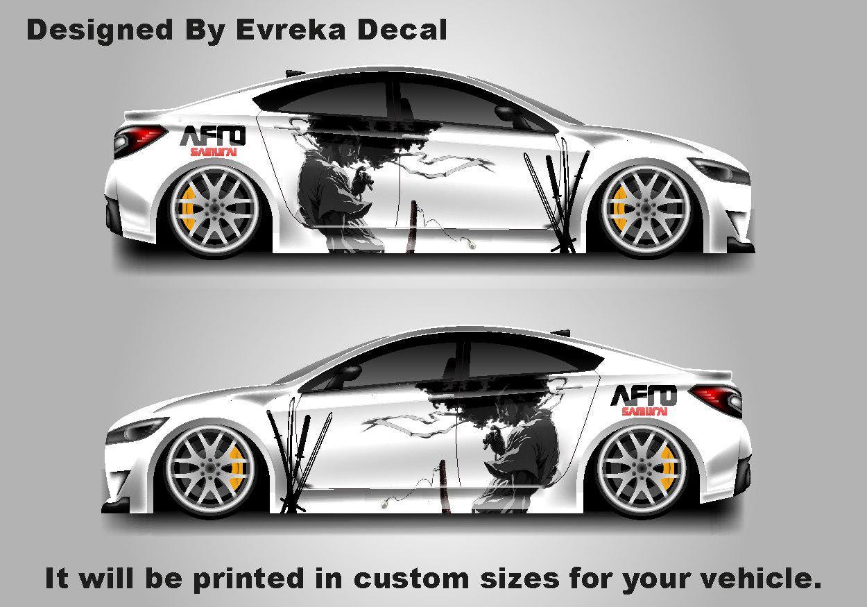 Afro Samurai Car Wrap, Japanese Vehicle Shine, Cast Vinyl Wrap, Universal Size afro Samurai Anime Car Sticker Car Decal - Evreka Decal
