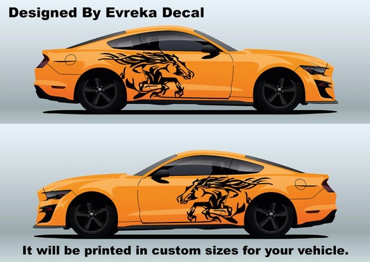 2x Horse Tribal Fits Ford Mustang Vinyl Decal Side Truck Car Vehicle Graphic - Evreka Decal
