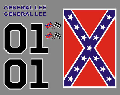 Dukes Of Hazzard General Lee Roff Banner 01 DECAL SET - Evreka Decal