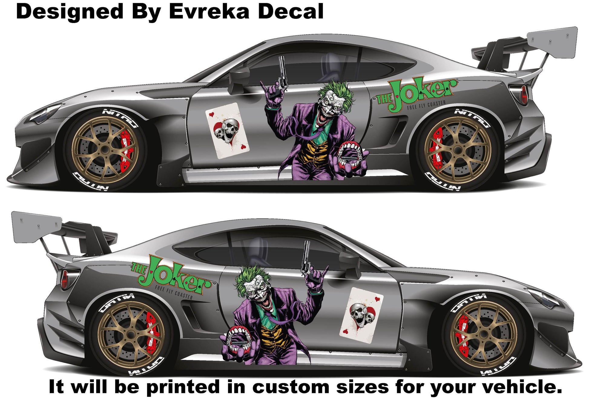 JOKER, Super Hero Villain Inspired Car Side Decal, Universal Size, Cast Vinyl Wrap, why so serıous - Evreka Decal