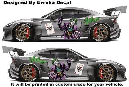 JOKER, Super Hero Villain Inspired Car Side Decal, Universal Size, Cast Vinyl Wrap, why so serıous - Evreka Decal