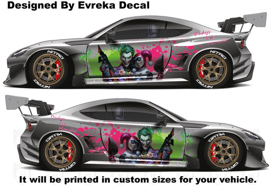 Joker, daddys lil monster, Ha ha ha, Custom Partial Wrap, Wrap Sticker, Vinyl Decal Graphic, Custom vehicle wrap design, - Evreka Decal