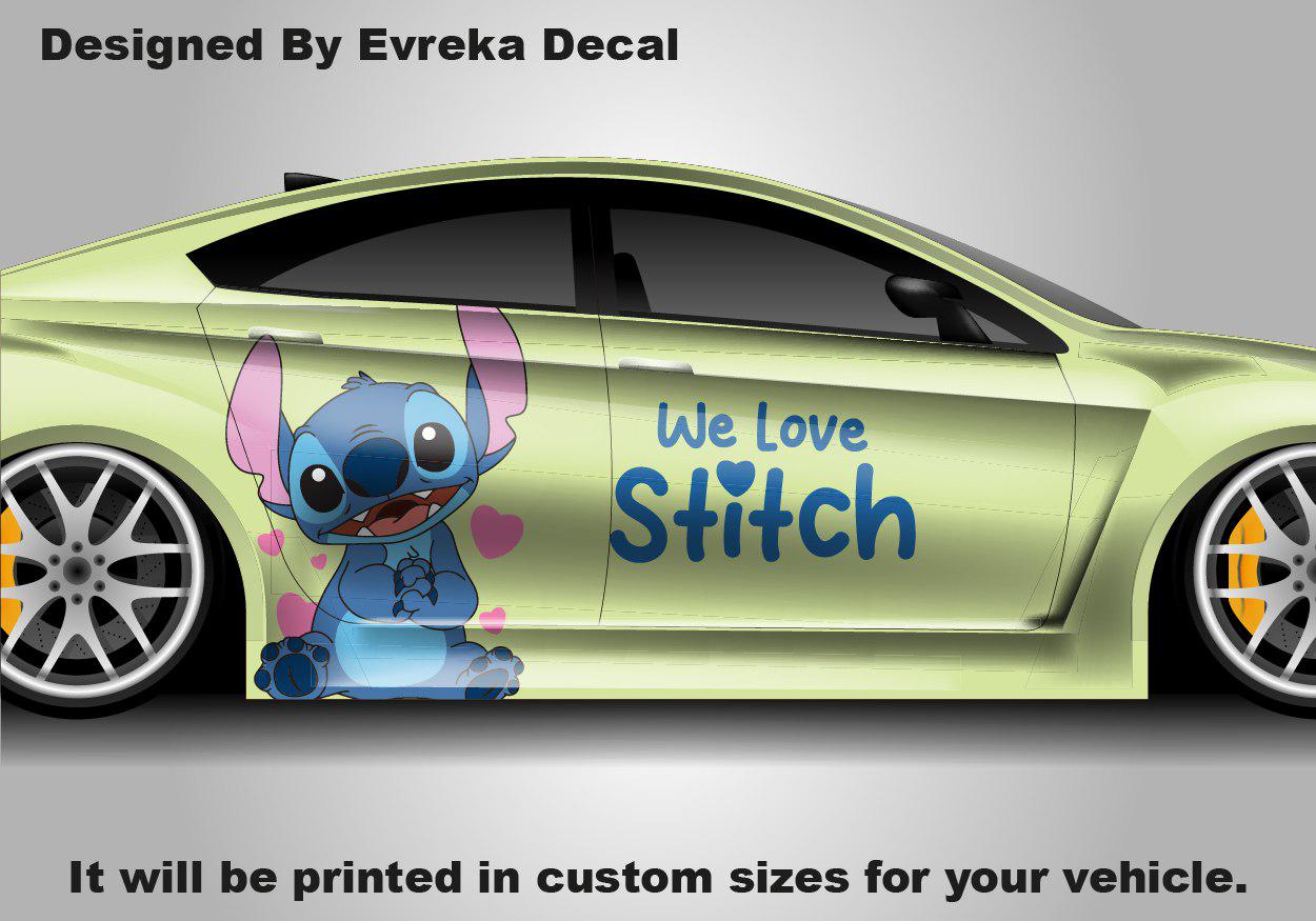 Stitch, Car Livery, Cast Vinyl Wrap, Universal Size, Car Wrap, Car Decal, Car Foil Design - Evreka Decal