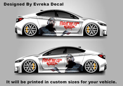 Michael Myers Face Large Car Decal, Graphic Decal Tailgate Car Livery, Universal Size, Car Wrap Friday the 13th Decal, Jason Voorhees - Evreka Decal