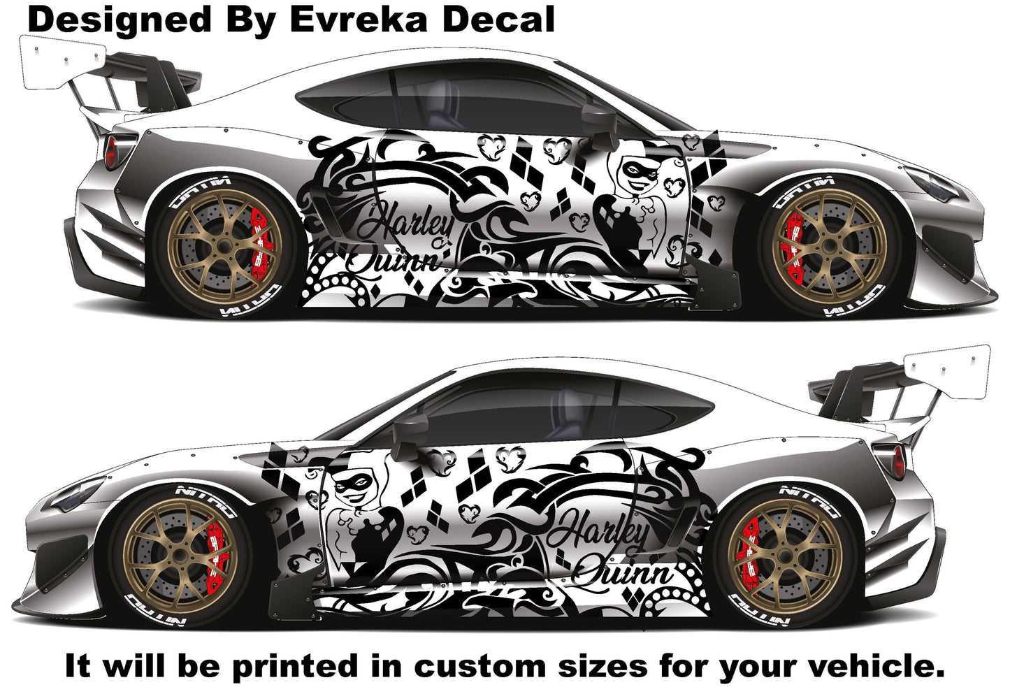 2X Trıbal Harley Quınn Graphıc Vınyl Decal TRUCK CAR SIDES - Evreka Decal