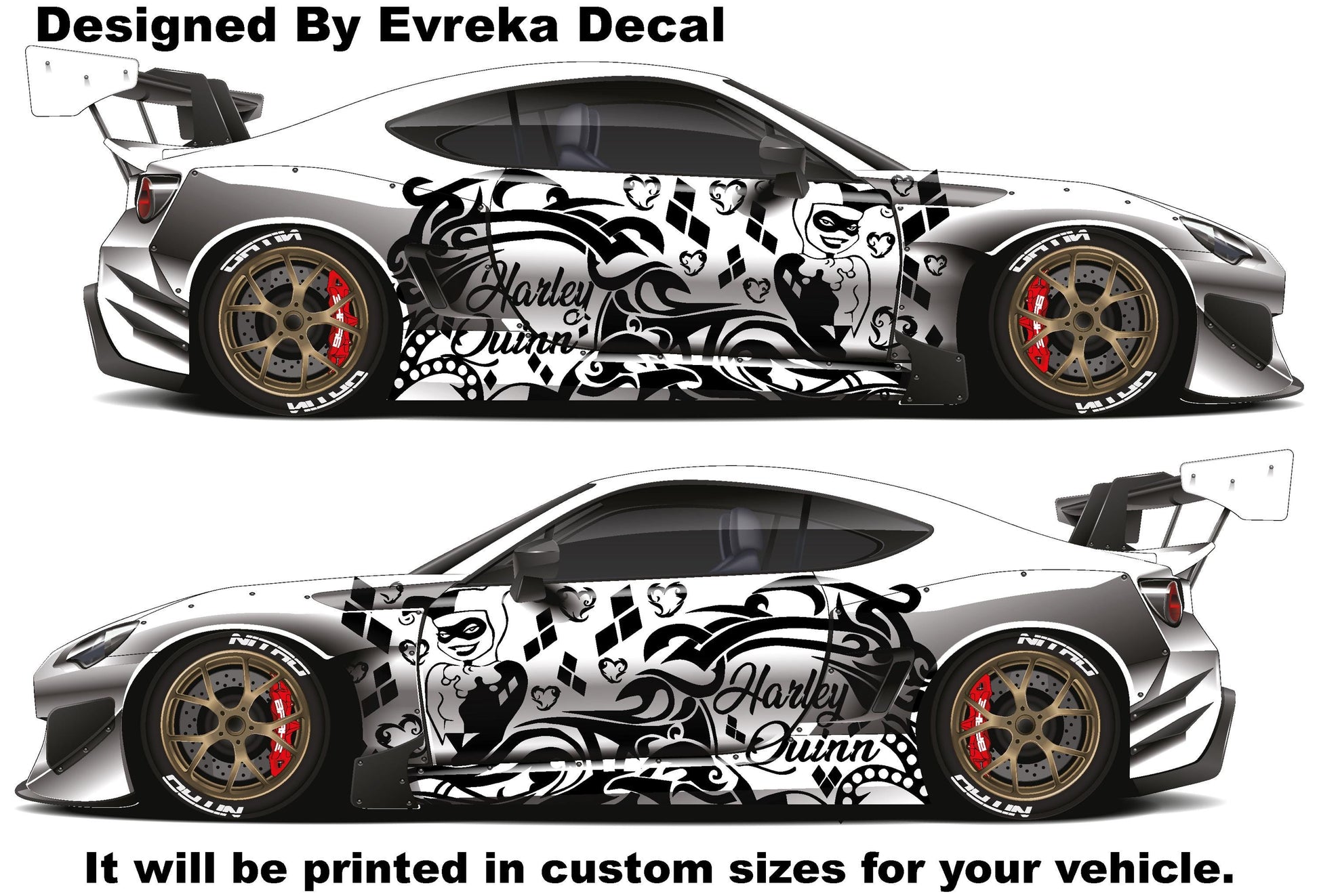 2X Trıbal Harley Quınn Graphıc Vınyl Decal TRUCK CAR SIDES - Evreka Decal