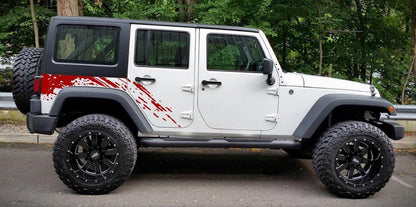 Decal Sticker Vinyl Side Rear Mud Splash Kit for Jeep Wrangler JK Door Offroad Both Sides - Evreka Decal