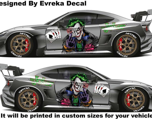 JOKER, Super Hero Villain Inspired Car Side Decal - Evreka Decal