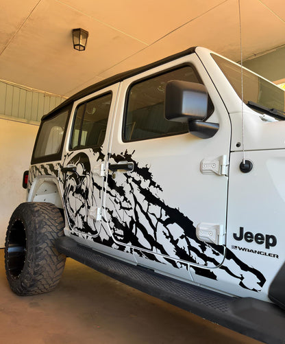 Factory Crafts Nightmare Side Graphic Kit Cast Vinyl Decal Wrap for Jeep Wrangler JL 4 Door