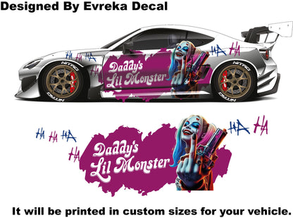Harley Quinn Premium Customizable Vinyl Car Wrap - High-Quality Vehicle Wraps for Cars, Trucks, SUVs - Durable, Weather-Resistant Auto Wraps